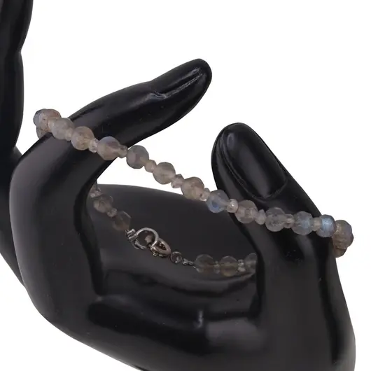 Bratara Labradorit sfere fatetate 5mm si discuri fatetate 3mm, imagine 2