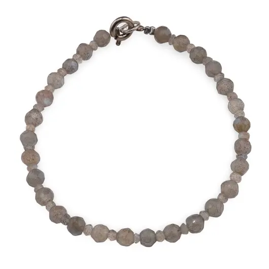 Bratara Labradorit sfere fatetate 5mm si discuri fatetate 3mm