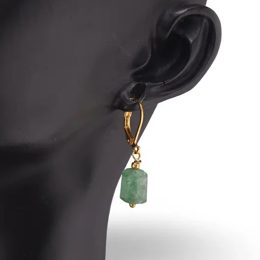 Cercei cu agatatoare Aventurin fatetat 10mm, imagine 2