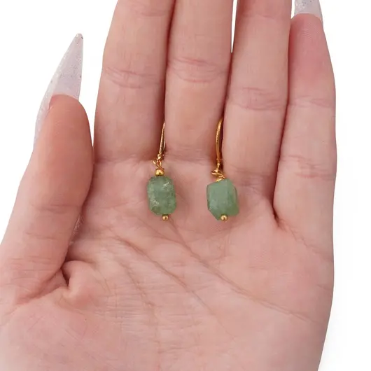 Cercei cu agatatoare Aventurin fatetat 10mm, imagine 3