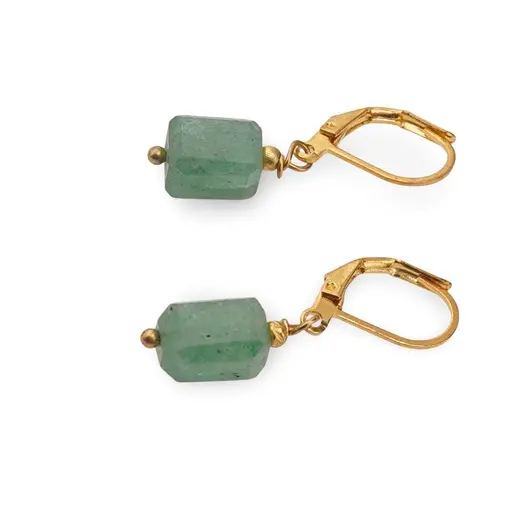 Cercei cu agatatoare Aventurin fatetat 10mm