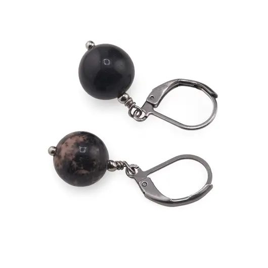 Cercei cu agatatoare Rodonit sfera 10mm