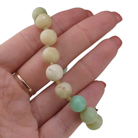 Colier Crisopraz sfere fatetate 9-10mm si discuri fatetate 4mm, imagine 4