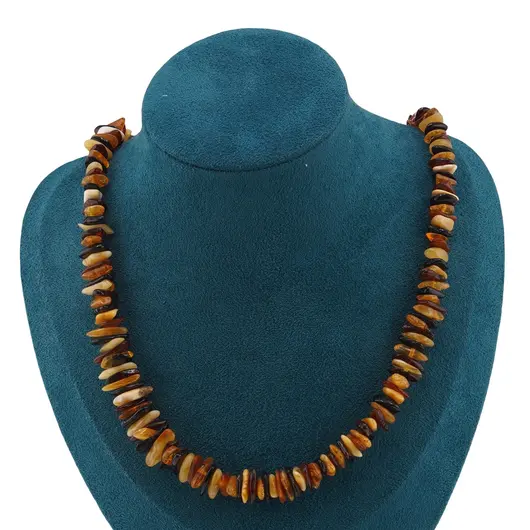 Colier din Chihlimbar chips, multicolor - 55cm, imagine 2