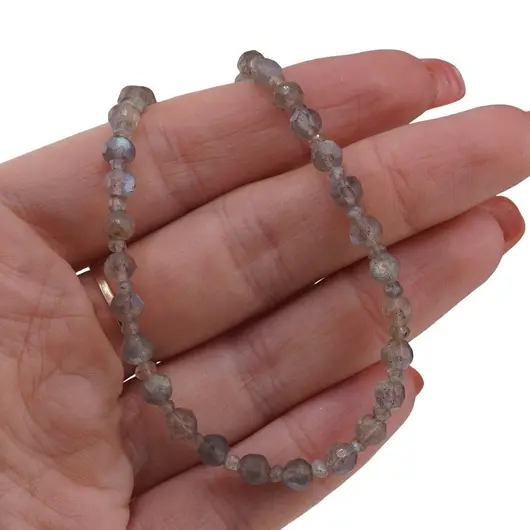 Colier Labradorit sfere fatetate 5mm si discuri fatetate 3mm, imagine 3