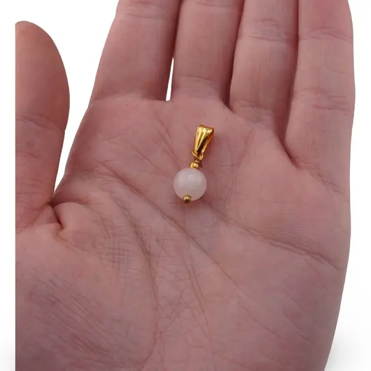 Pandantiv Cuart roz sfera 8mm, imagine 3