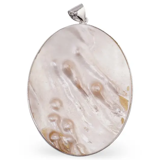 Pandantiv Scoica naturala cu perle, 45-60mm, imagine 6