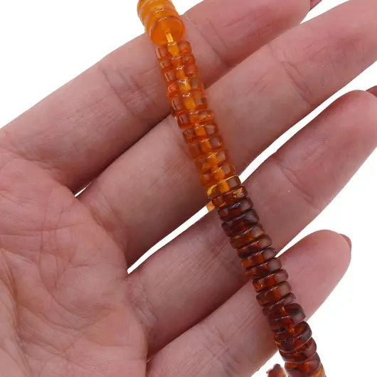 Sirag Chihlimbar degrade heishi 7mm, 40cm, imagine 2