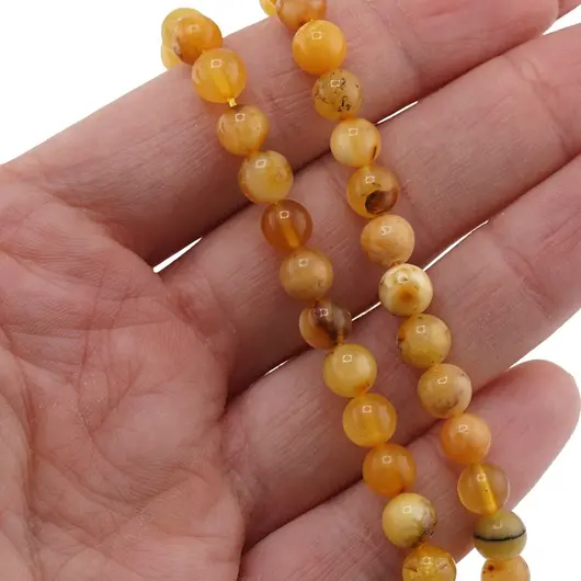 Sirag Chihlimbar sfere 4mm, 39cm, imagine 2