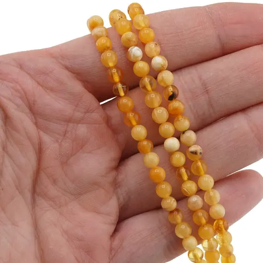 Sirag Chihlimbar sfere 6mm, 39cm, imagine 2