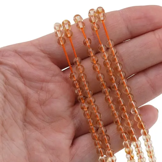 Sirag Citrin sfere 4mm, 38cm, imagine 2