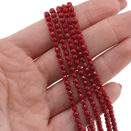 Sirag Coral rosu sfere fatetate 3mm, 39cm, imagine 2