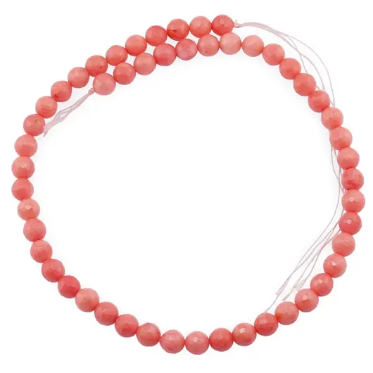 Sirag Coral roz sfere fatetate 8mm, 40cm