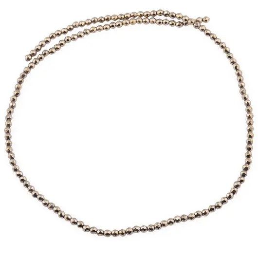 Sirag Hematit auriu sfere fatetate 3mm, 39cm