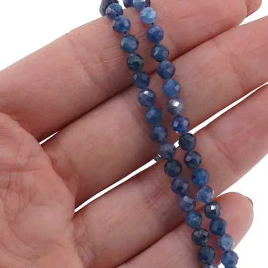 Sirag Kianit albastru sfere fatetate 4mm, 38cm, imagine 2