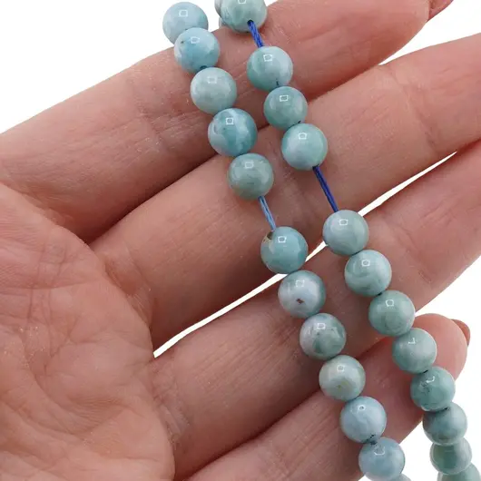 Sirag Larimar sfere 6mm, 38cm, imagine 2