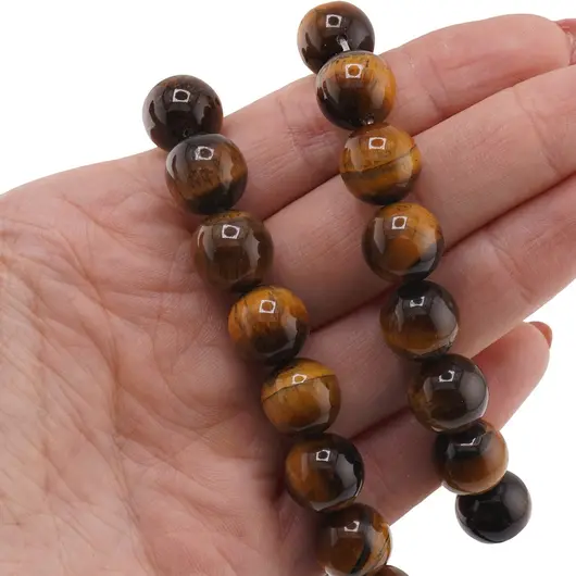 Sirag Ochi de tigru sfere 12mm, 37cm, imagine 2