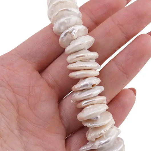 Sirag Perle de cultura albe turtite 17-18mm, 38cm, imagine 2