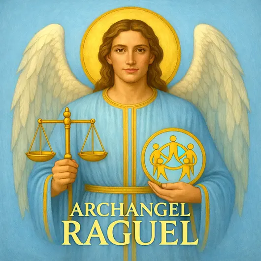 Abtibild sticker Arhanghelul RAGUEL, Ingerul justitiei si al armoniei, 51mm, imagine 2