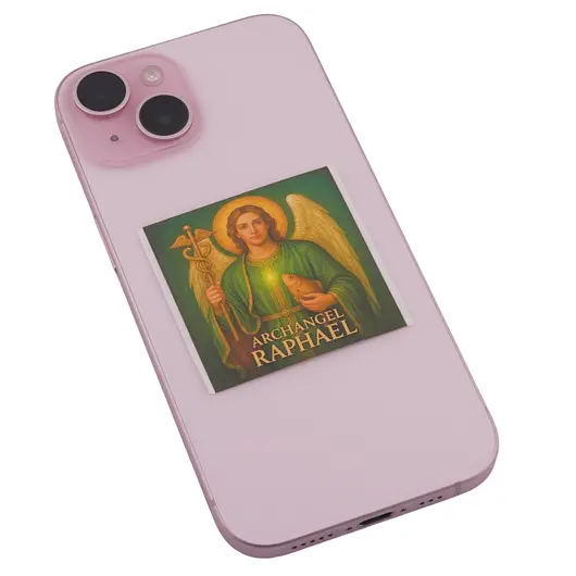 Abtibild sticker Arhanghelul RAPHAEL, Ingerul vindecarii si al protectiei, 51mm, imagine 3