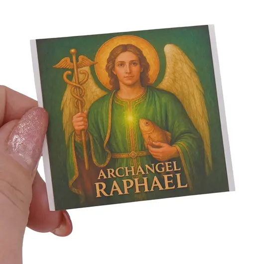 Abtibild sticker Arhanghelul RAPHAEL, Ingerul vindecarii si al protectiei, 51mm, imagine 4