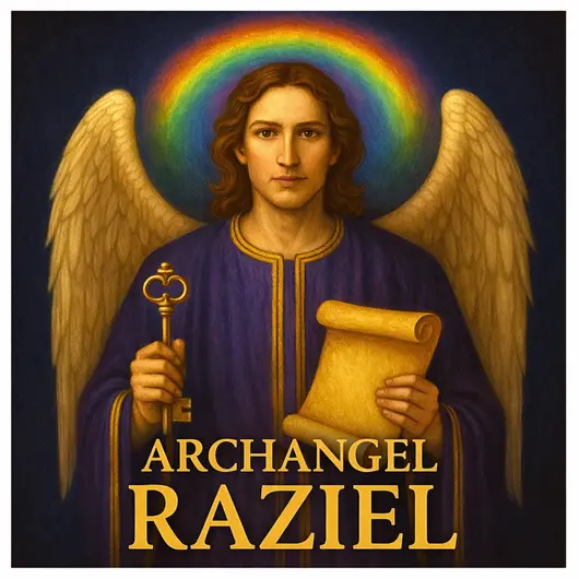 Abtibild sticker Arhanghelul RAZIEL, Ingerul intelepciunii si intuitiei, 51mm, imagine 2