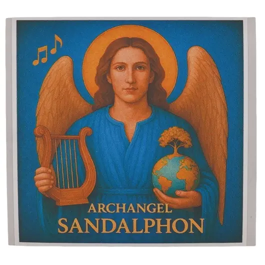 Abtibild sticker Arhanghelul SANDALPHON, protectorul rugaciunilor si impamantarii, 51mm