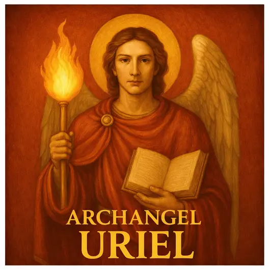 Abtibild sticker Arhanghelul URIEL, Ingerul intelepciunii si al iluminarii, 51mm, imagine 2