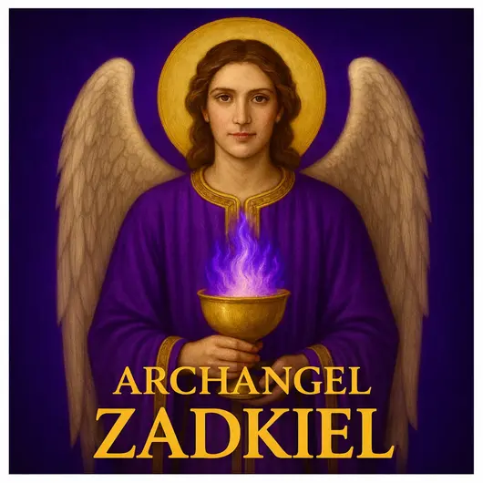 Abtibild sticker Arhanghelul ZADKIEL, Ingerul iertarii si al transformarii, 51mm, imagine 2