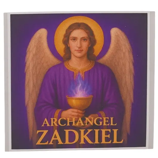 Abtibild sticker Arhanghelul ZADKIEL, Ingerul iertarii si al transformarii, 51mm