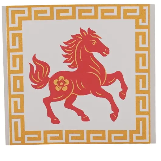 Abtibild sticker Calul de foc incadrat, 51mm