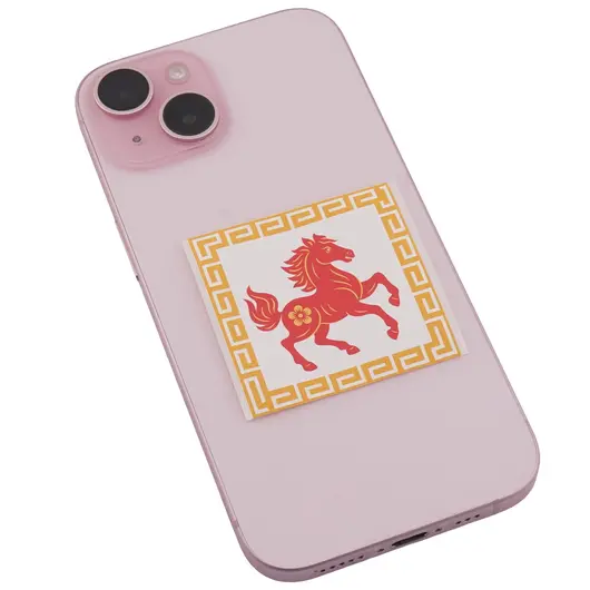 Abtibild sticker Calul de foc incadrat, 51mm, imagine 2