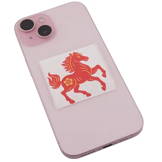 Abtibild sticker Calul de foc pe fundal alb, 51mm, imagine 2