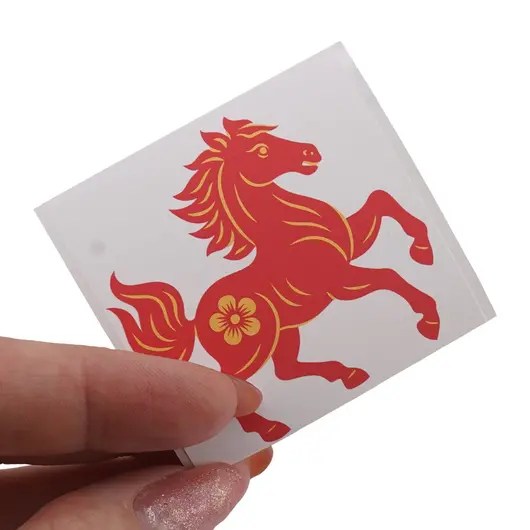 Abtibild sticker Calul de foc pe fundal alb, 51mm, imagine 3