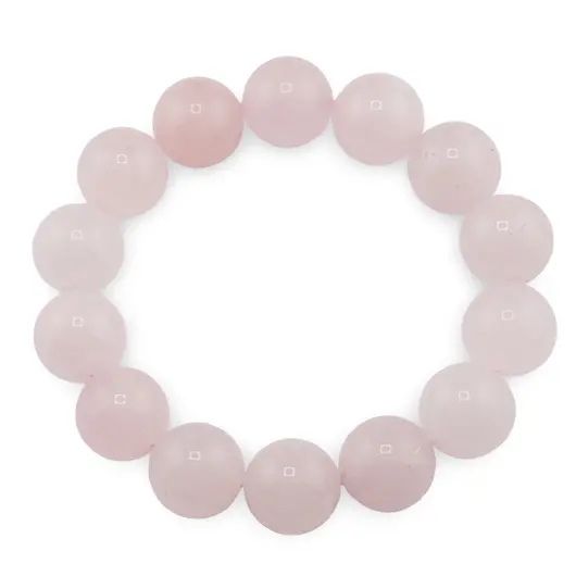 Bratara pe elastic Cuart roz sfere 14mm