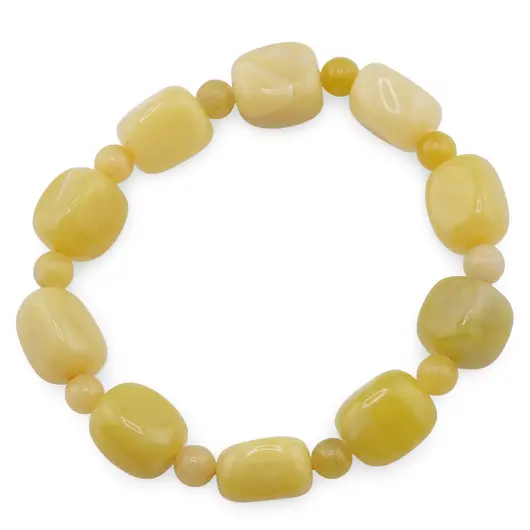 Bratara pe elastic Jad olive nugget 15mm