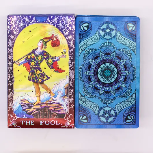 Carti de tarot cu Folie Albastra – Mandala, THE FOOL cu ghid - 78 de carti, imagine 4
