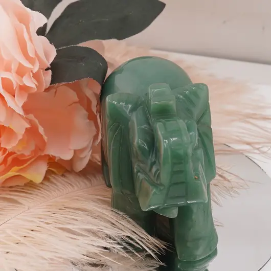 Figurina gravata elefant din Aventurin - 10cm, imagine 3