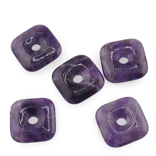 Pandantiv Ametist Pi donut patrat, 30mm, imagine 2