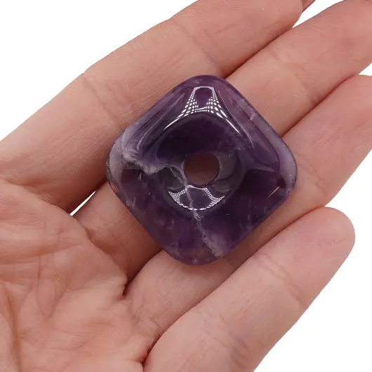 Pandantiv Ametist Pi donut patrat, 30mm, imagine 3