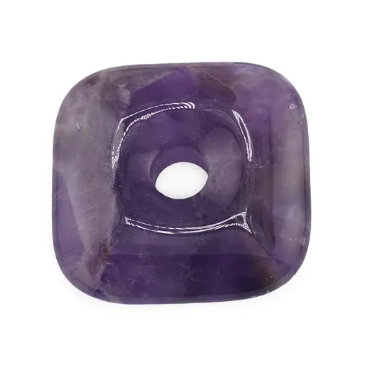 Pandantiv Ametist Pi donut patrat, 30mm