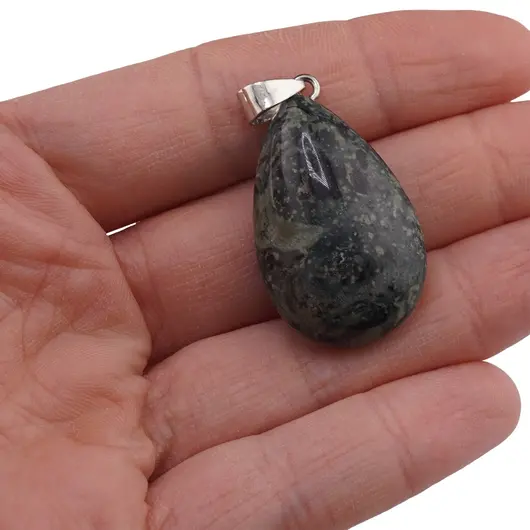 Pandantiv Jasp kambaba lacrima bombata, 32mm, imagine 3