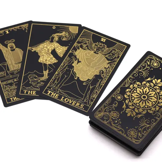Set de Carti de Tarot cu Folie Aurie si ghid - 78 de carti, imagine 3