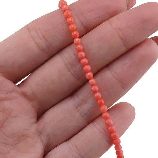 Sirag Coral roz sfere 3mm, 40cm, imagine 2