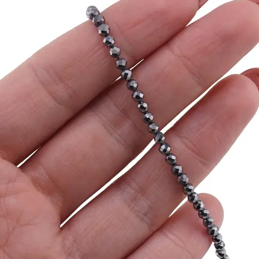 Sirag Hematit sfere micro fatetate  3mm, 38cm, imagine 2