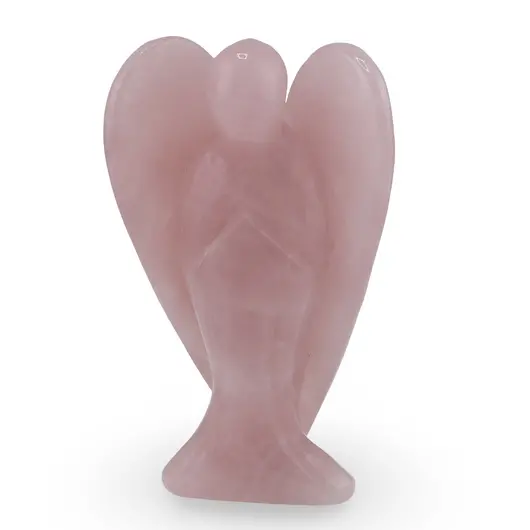 Statueta inger gravat Cuart roz, 10cm