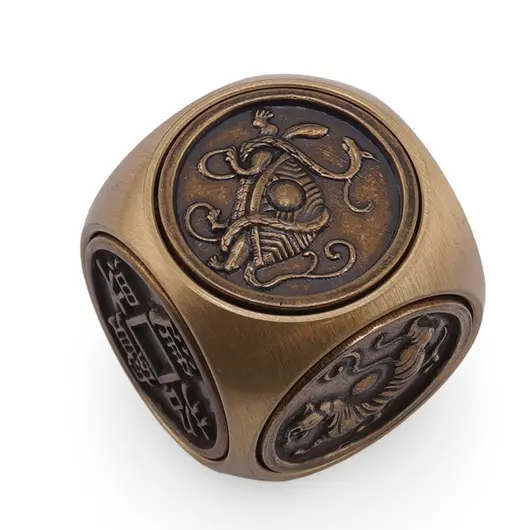 Zar traditional rotativ din alama cu simboluri mistice, imagine 2