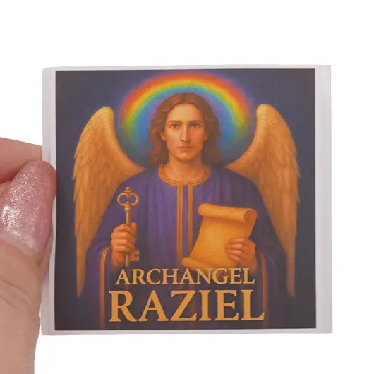 Abtibild sticker Arhanghelul RAZIEL, Ingerul intelepciunii si intuitiei, 51mm, imagine 4