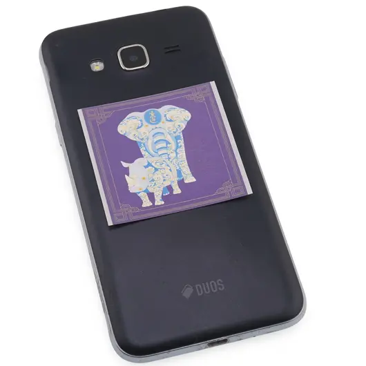 Abtibild sticker Elefant si Rinocer pentru protectie anti-furt, 51mm, imagine 2