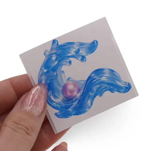 Abtibild sticker Valul de apa cu perla, 51mm, imagine 3